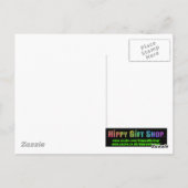 Carte Postale Psychédélique 60s Rouge Vert Fleurs Motif (Dos)