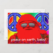 Carte postale psychédélique de paix de Père Noël (Devant / Derrière)