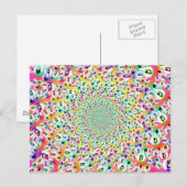 Carte Postale Psychédélique Rainbow Eyes Mandala (Devant / Derrière)
