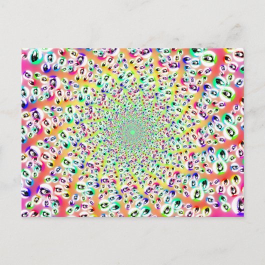 Carte Postale Psychédélique Rainbow Eyes Mandala (Devant)