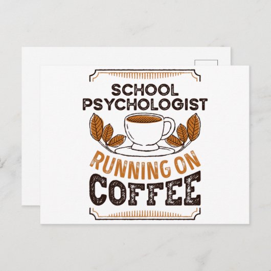 Carte Postale Psychologue de l'école en cours d'exécution Café C (Devant / Derrière)