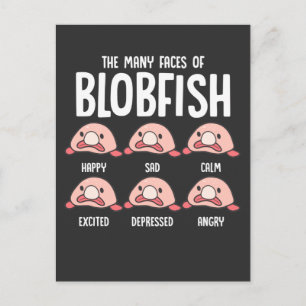 Carte Postale Psychrolutes Poisson Laide Visage Blobfish Sea cré