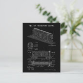 Carte Postale PTW Wagon de train à hélium "Blueprint" (Debout devant)