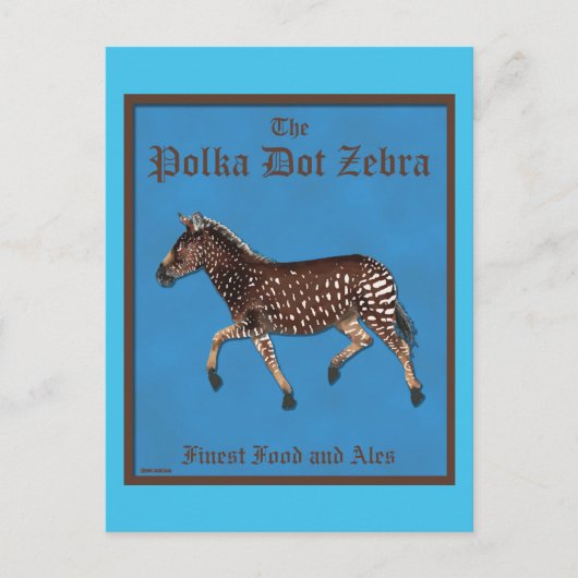 Carte Postale Pub anglais Polka Dot Zebra (Devant)