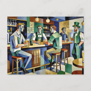 Carte Postale Pub Cubiste Irlandais Moderne