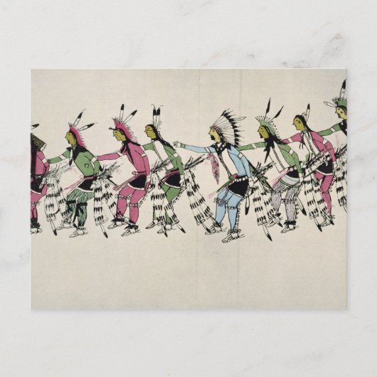 Carte Postale Public dance in honour of the warrior He Dog (ink (Devant)