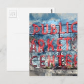 Carte Postale Public Market Center à Seattle Washington (Devant / Derrière)