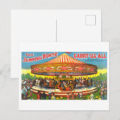 Carte postale publicitaire Carrousel vintage (Devant / Derrière)