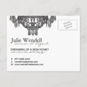 Carte postale publicitaire d'agent immobilier (Dos)