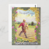 Carte postale publicitaire de graines anciennes (Devant / Derrière)