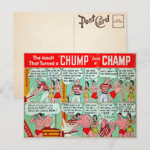 Carte postale publicitaire de muscle vintage