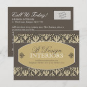 Carte postale publicitaire du concepteur d'intérie (Devant / Derrière)