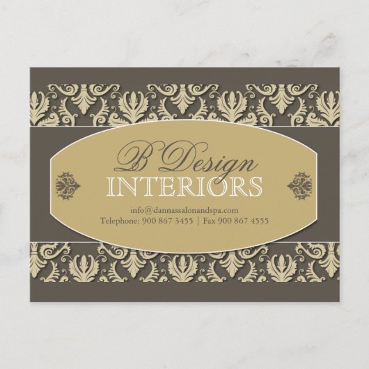 Carte postale publicitaire du concepteur d'intérie (Devant)