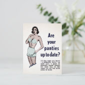 Carte postale publicitaire pour culottes vintage  (Debout devant)