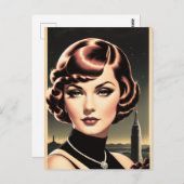 Carte postale publicitaire pour un coiffeur vintag (Devant / Derrière)