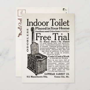 Carte postale publicitaire vintage des toilettes i