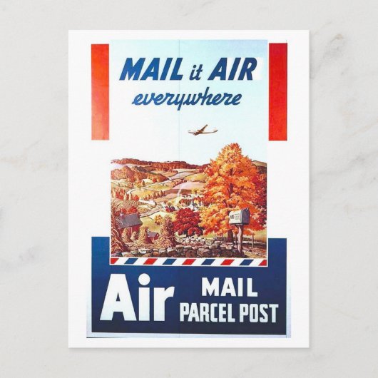 Carte Postale Publicité ancienne de la poste aérienne (Devant)