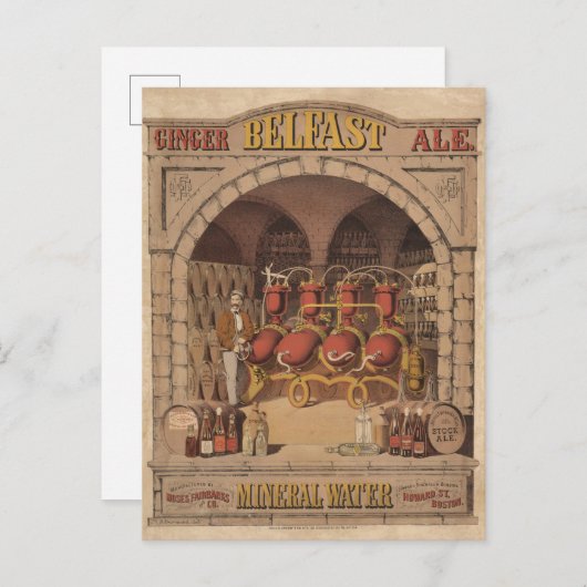 Carte Postale Publicité ancienne pour Belfast Ginger Ale. (Devant / Derrière)