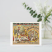 Carte Postale Publicité ancienne pour cordes de cire Standard (Debout devant)