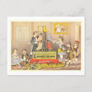 Carte Postale Publicité ancienne pour des chaussures de luxe pou