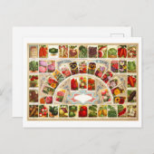 Carte Postale Publicité ancienne pour des semences de fruits et  (Devant / Derrière)