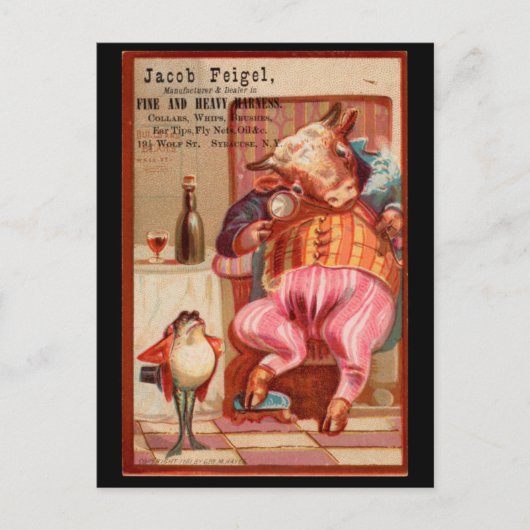 Carte Postale Publicité ancienne pour Jacob Feigel Harness Ad (Devant)