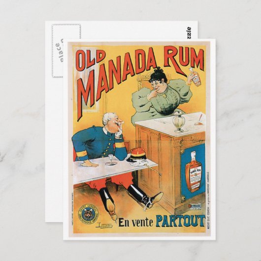 Carte Postale Publicité ancienne pour la boisson au rhum Old Man (Devant / Derrière)