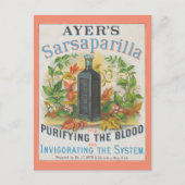 Carte Postale Publicité ancienne pour la Sarsaparilla d'Ayer. (Devant)