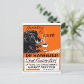 Carte Postale Publicité antique pour le café du sanglier belge (Debout devant)
