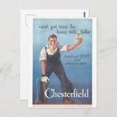 Carte Postale Publicité Chesterfield Cigarettes vintage (Devant / Derrière)