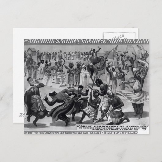 Carte Postale Publicité d'affiche, 'Le Barnum et Bailey (Devant / Derrière)