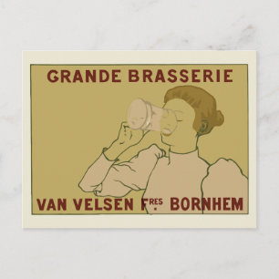 Carte Postale Publicité de bière belge Art Nouveau vintage