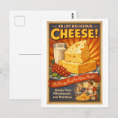 Carte Postale Publicité de fromage de style vintage (Devant / Derrière)