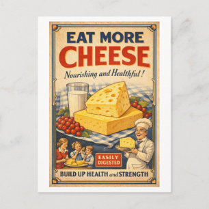 Carte Postale Publicité de fromage de style vintage