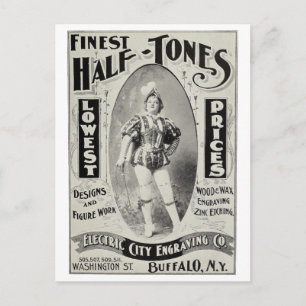 Carte Postale "Publicité de gravure de la ville électrique"