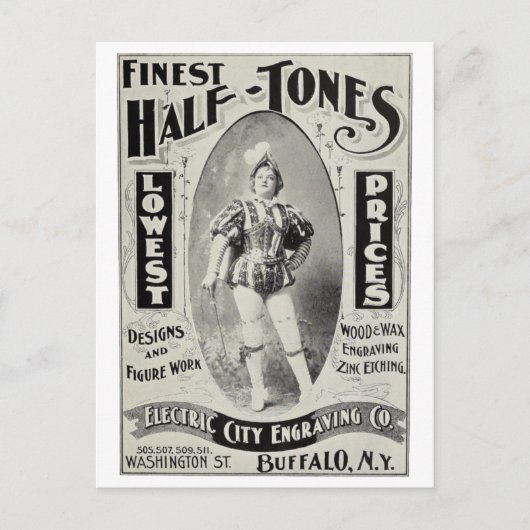 Carte Postale "Publicité de gravure de la ville électrique" (Devant)