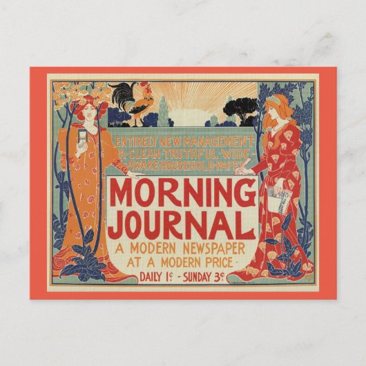 Carte Postale Publicité de journal art nouveau américain (Devant)