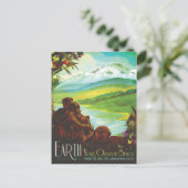 Carte Postale Publicité de voyage de science-fiction, planète Te (Debout devant)