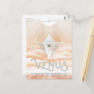 Carte Postale Publicité de voyage de science-fiction, planète Vé