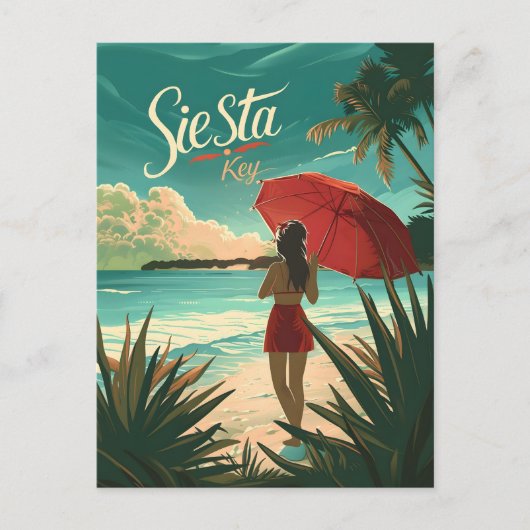 Carte Postale Publicité de voyage de Siesta Key Beach (Devant)
