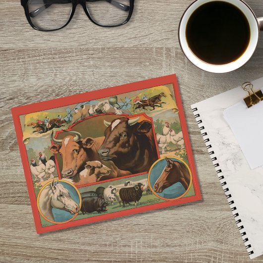 Carte Postale Publicité éphémère sur les animaux de ferme