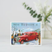 Carte Postale Publicité pour automobile ancienne Hudson 8 de 193 (Debout devant)