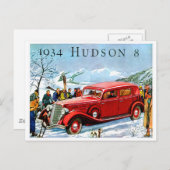 Carte Postale Publicité pour automobile ancienne Hudson 8 de 193 (Devant / Derrière)