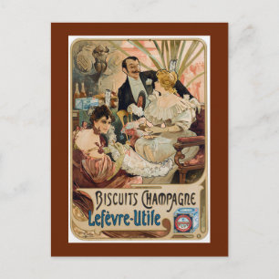 Carte Postale Publicité pour Biscuits de Champagne