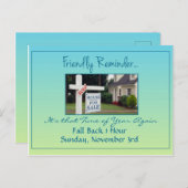 Carte Postale Publicité pour le changement d'heure d'été dans l' (Devant / Derrière)