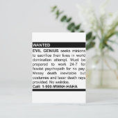 Carte Postale Publicité pour le génie du mal (Debout devant)