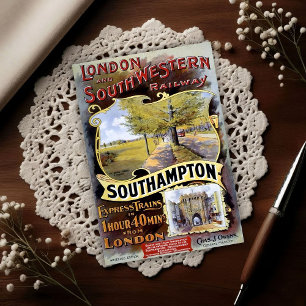 Carte Postale Publicité pour le voyage en train à Southampton à