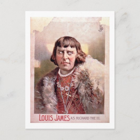 Carte Postale Publicité pour 'Louis James comme Richard III' (co (Devant)