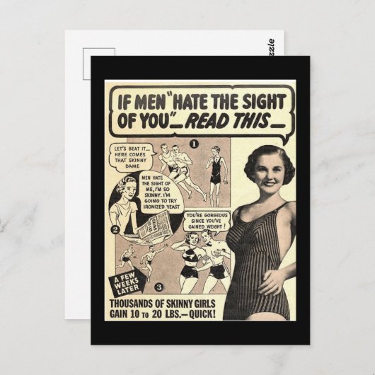 Carte Postale Publicité Rétro « Si Les Hommes Vous Détestent À L (Devant / Derrière)