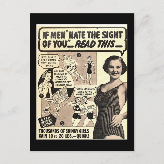 Carte Postale Publicité Rétro « Si Les Hommes Vous Détestent À L (Devant)